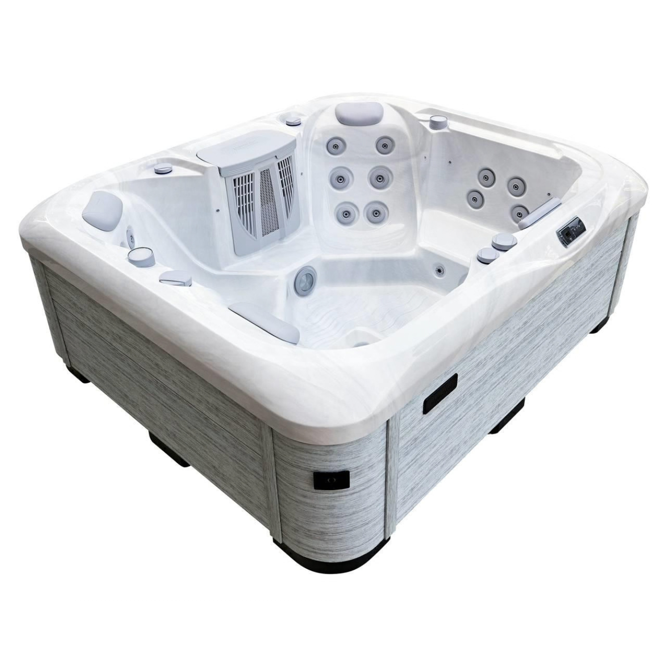 AquaSolus Whirlpool Brook für 4 Pers. - 1000 l - Sterling Silver Natural Grey