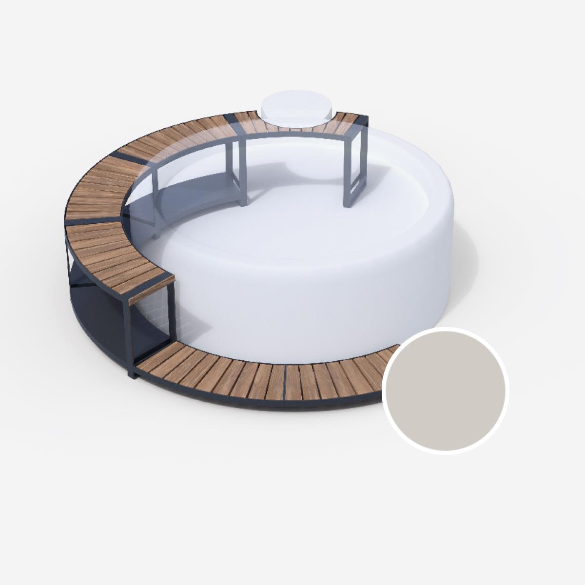 Whirlpool-5/8-Umrandung für Softub RESORT / POSEIDON - Stauseeholz beige