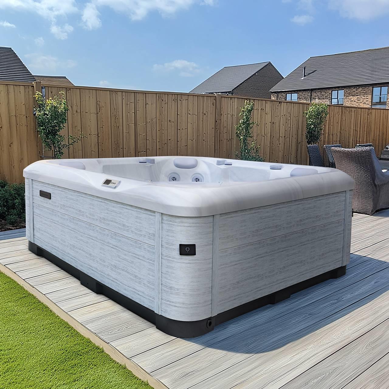 AquaSolus Whirlpool Zephyr für 5 Pers. - 1300 l - Sterling Silver Natural Grey