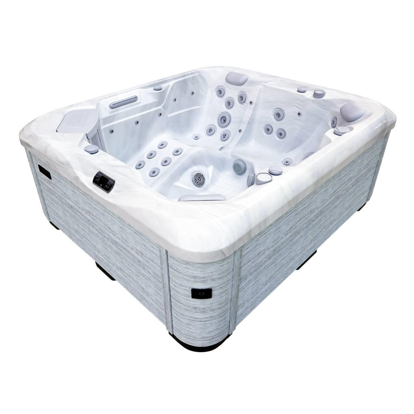 AquaSolus Whirlpool Aspen für 6 Pers. - 1300 l - Sterling Silver Natural Grey