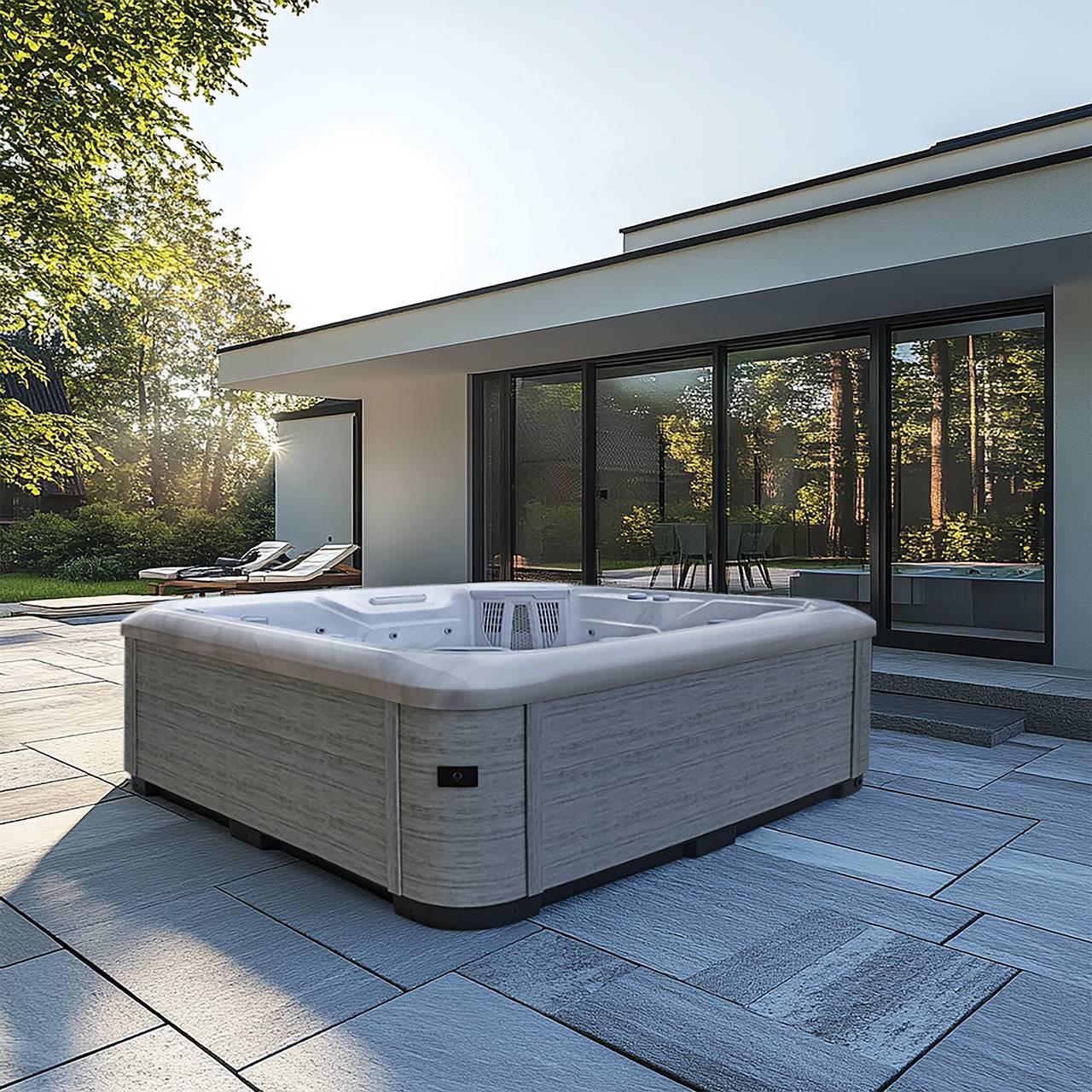 AquaSolus Whirlpool Harmony für 6 Pers. - 1300 l - Sterling Silver Natural Grey