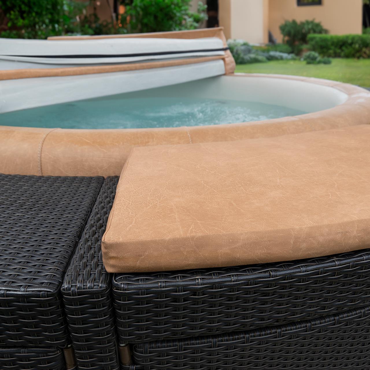 Sitzkissen für Softub Whirlpool Polyrattan-Umrandung - ca. 90 x 40 cm - camel