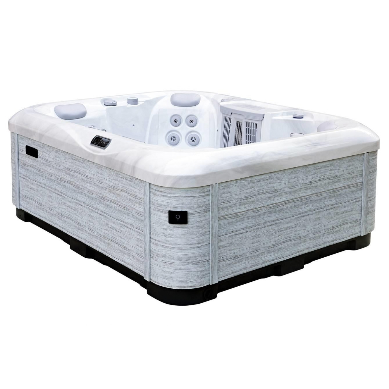 AquaSolus Whirlpool Brook für 4 Pers. - 1000 l - Sterling Silver Natural Grey