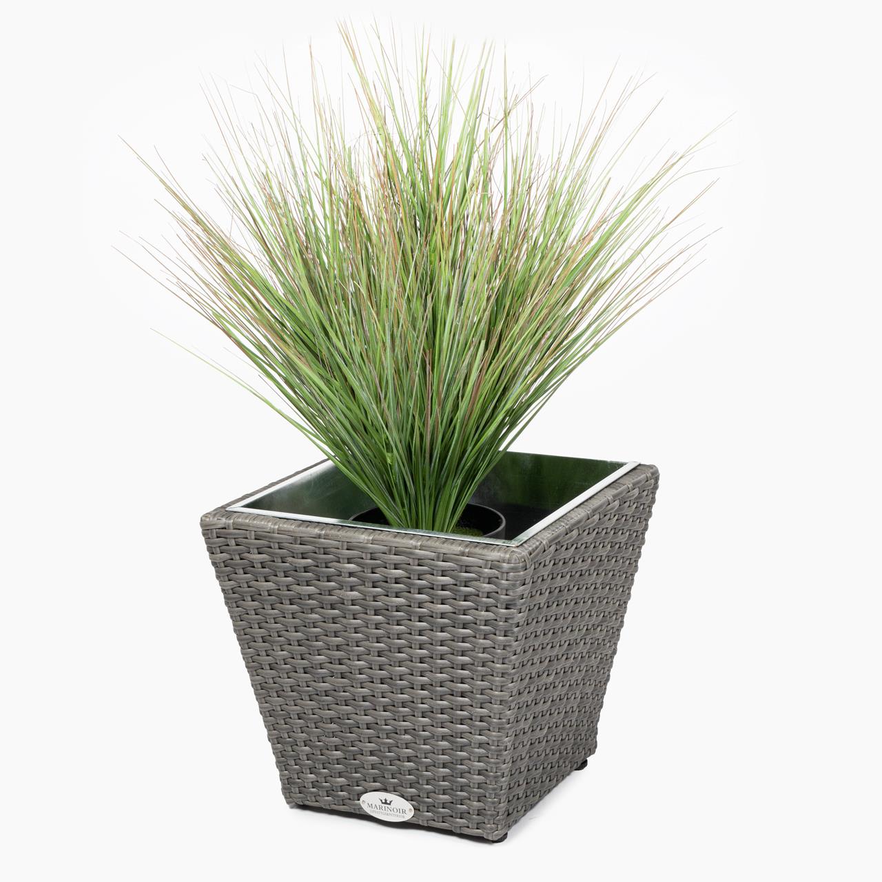 Pflanztopf Outdoor Marinoir mit Zinkeinsatz klein - Polyrattan - 30 cm - graphite