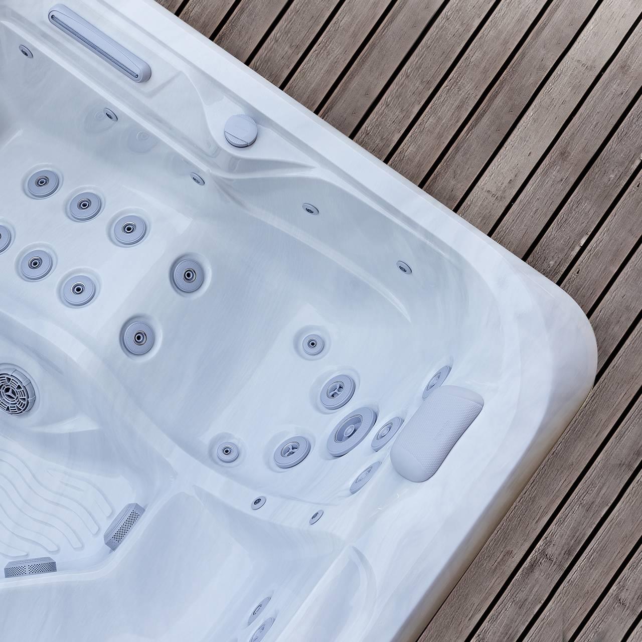 AquaSolus Whirlpool Aspen für 6 Pers. - 1300 l - Sterling Silver Natural Grey