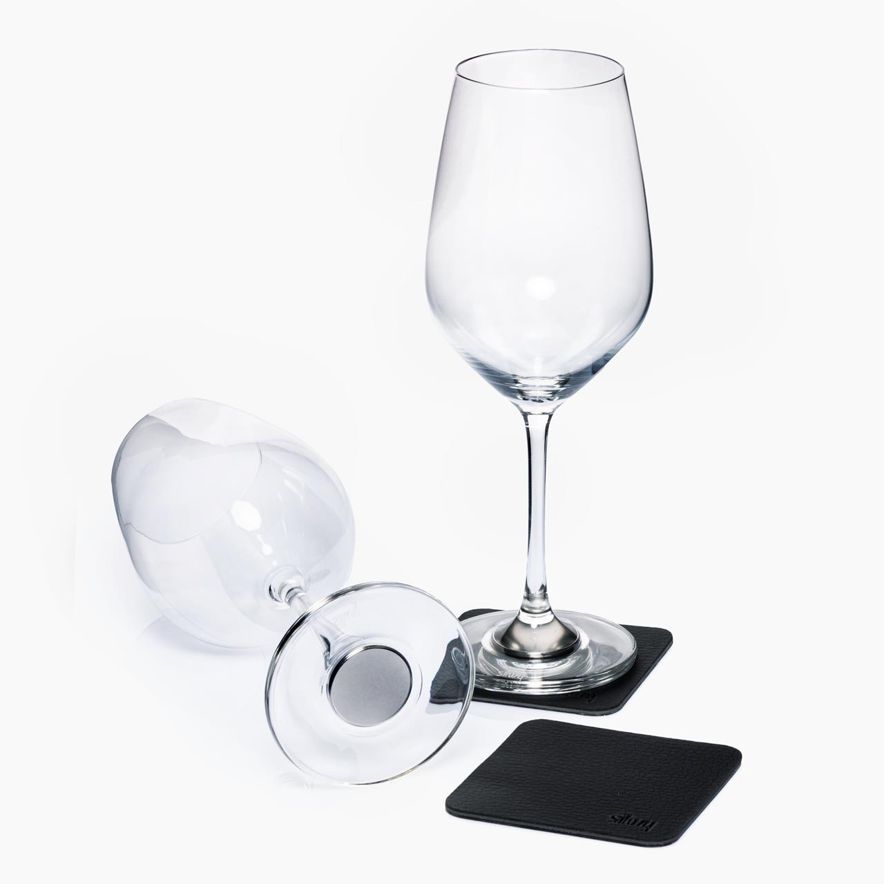 Magnet-Kristallgläser Wein 2er Set von Silwy