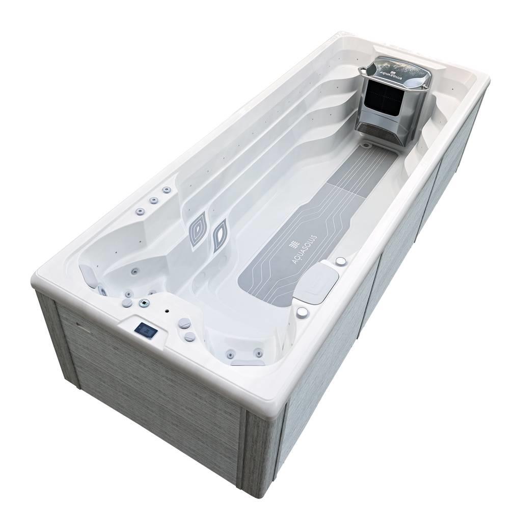 AquaSolus Swim Spa Flow Professional für 2 Pers. - 11600 l - Sterling Silver Natural Grey