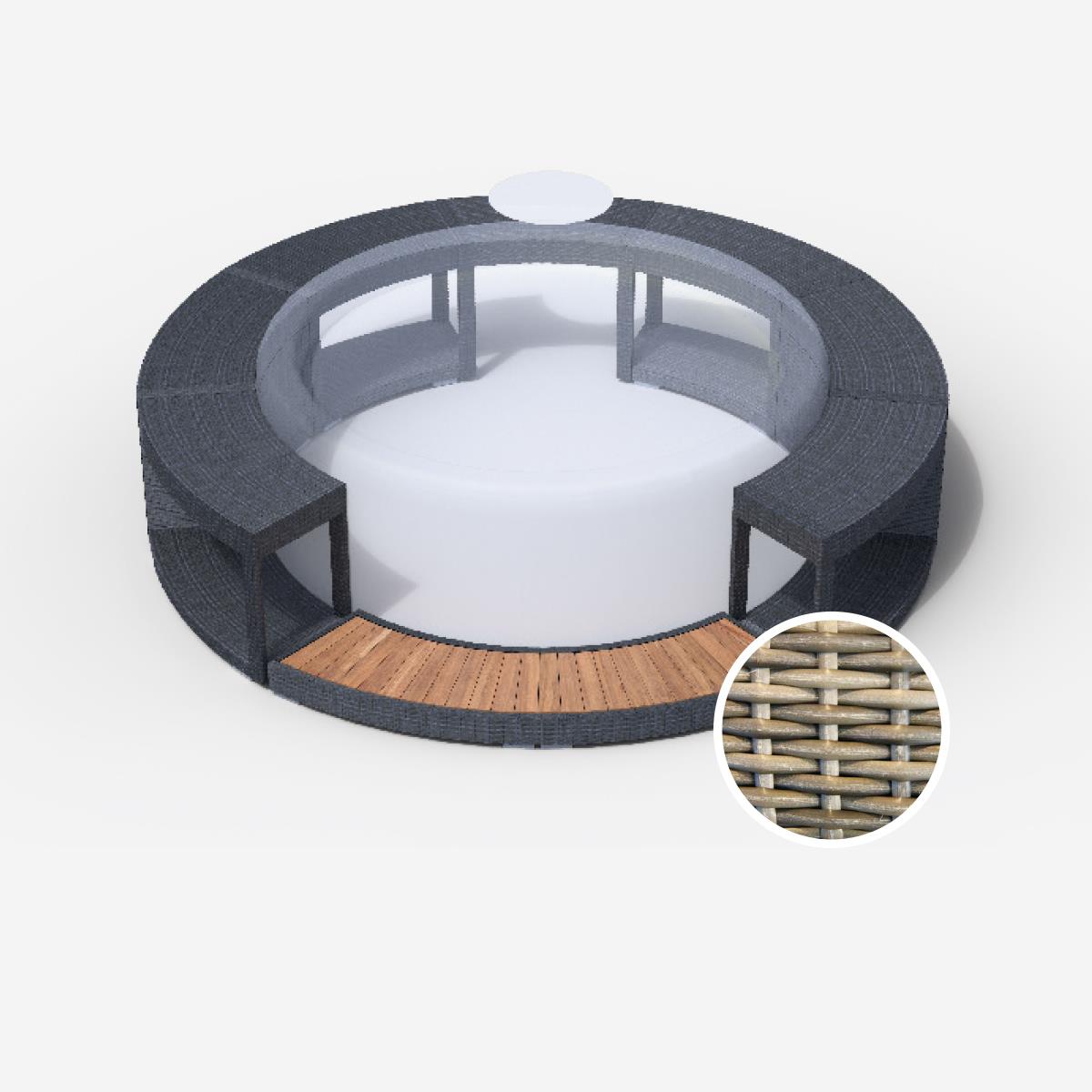 Whirlpool-Vollumrandung für Softub LEGEND - Polyrattan - ø 270 cm - sand