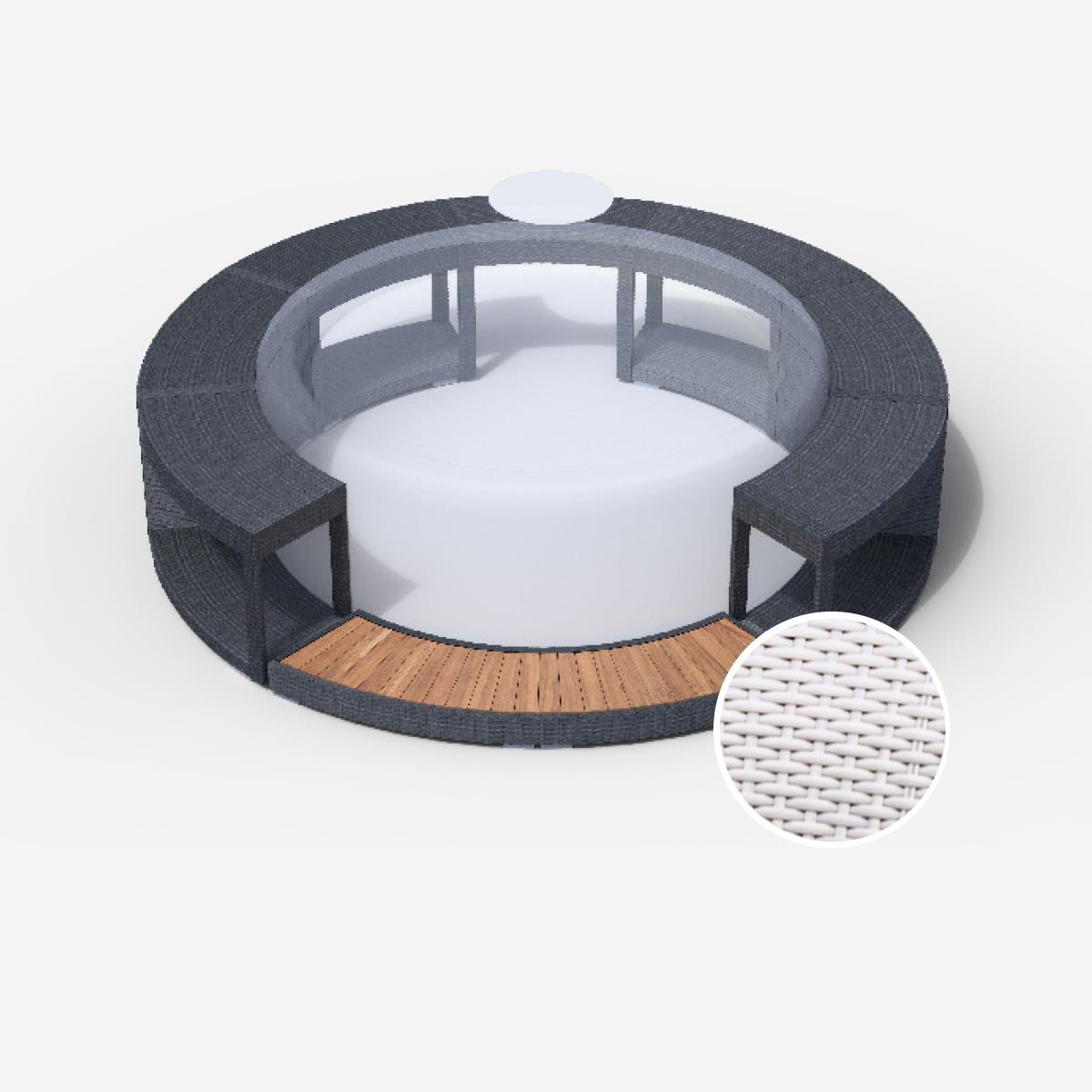 Whirlpool-Vollumrandung für Softub LEGEND - Polyrattan - ø 270 cm - white chocolate