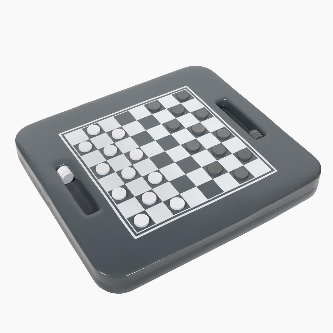 Schwimmtablett - Whirlpool-Getränkehalter - mit Spielbrett - 50 x 40 x 5 cm - anthrazit (Schach)