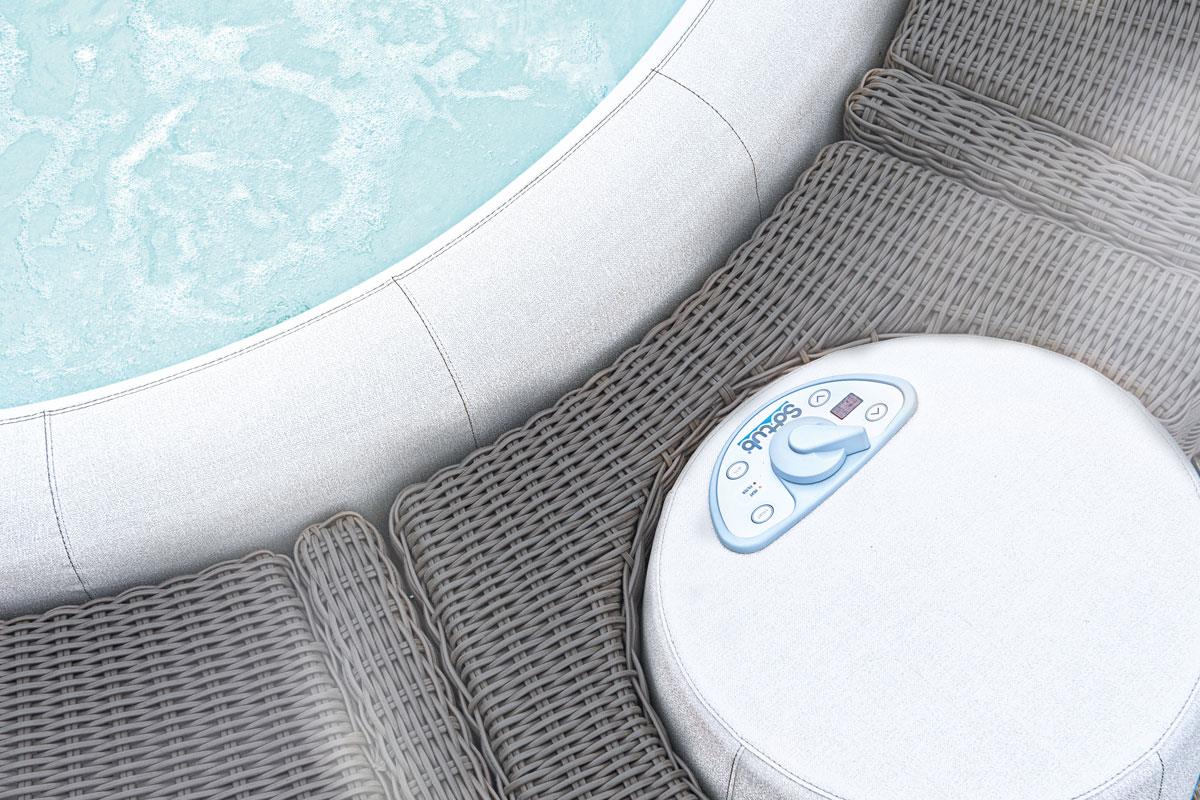 Whirlpool-5/8-Umrandung für Softub LEGEND - Polyrattan - graphite