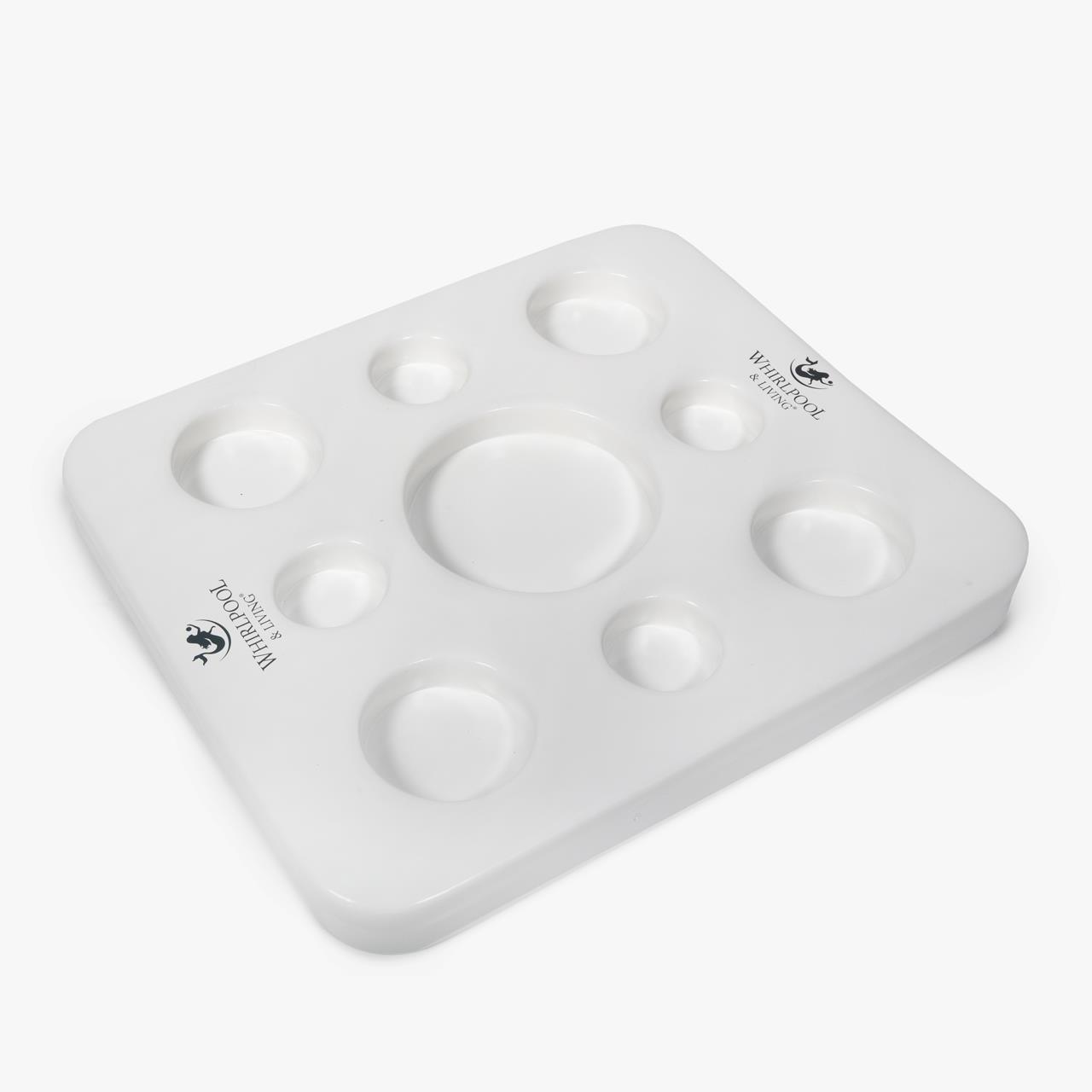 Schwimmtablett - Whirlpool-Getränkehalter - mit Spielbrett - 50 x 40 x 5 cm - weiß (Schach)