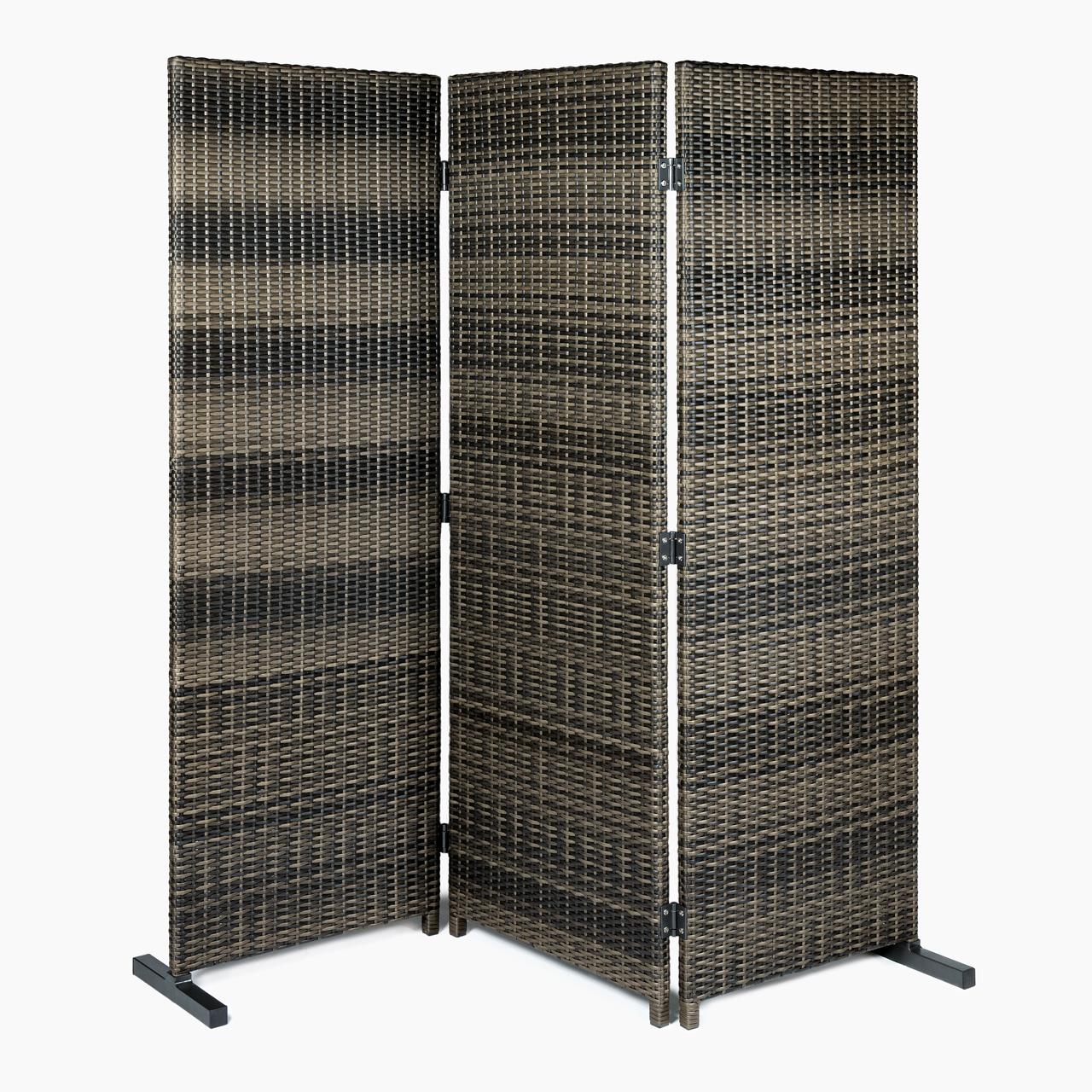 Garten Paravent Marinoir - Polyrattan - 1,8 x 1,8 m - stone