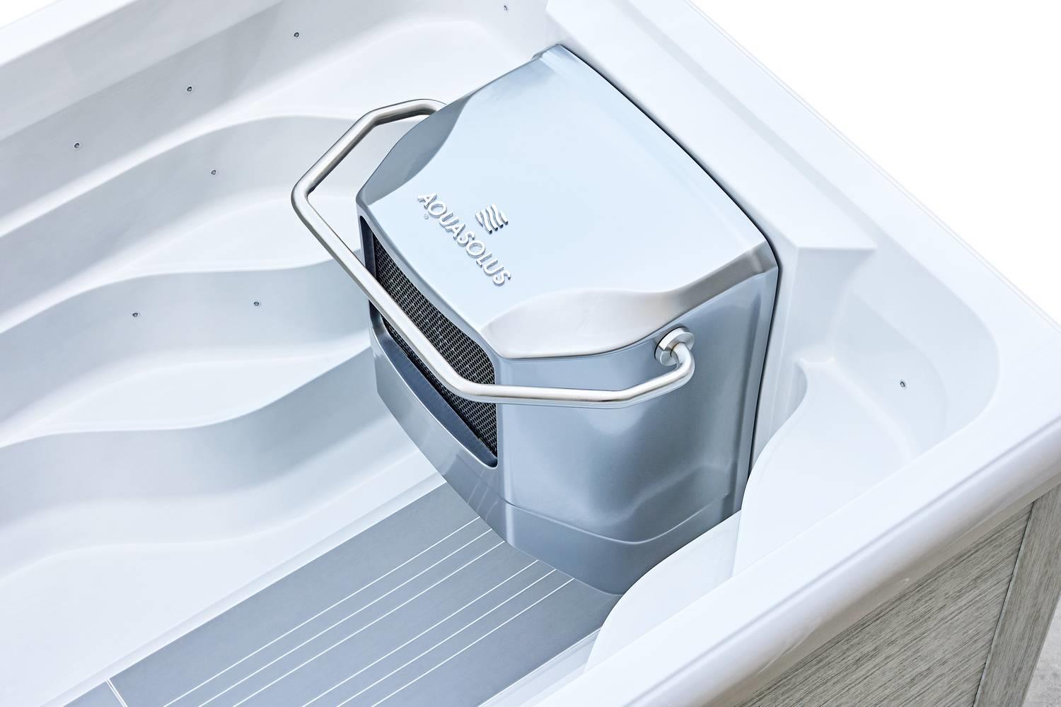 AquaSolus Swim Spa Flow Professional für 2 Pers. - 11600 l - Sterling Silver Natural Grey