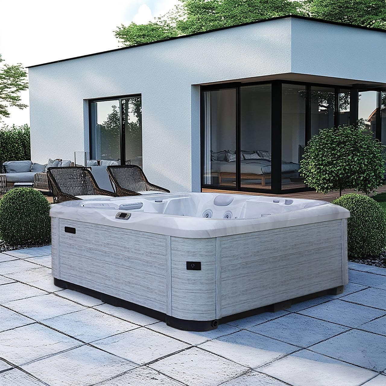 AquaSolus Whirlpool Aspen für 6 Pers. - 1300 l - Sterling Silver Natural Grey