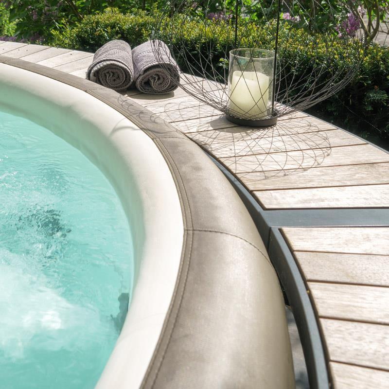 Whirlpool-Vollumrandung für Softub RESORT / POSEIDON - Stauseeholz ø 290 cm - anthrazit