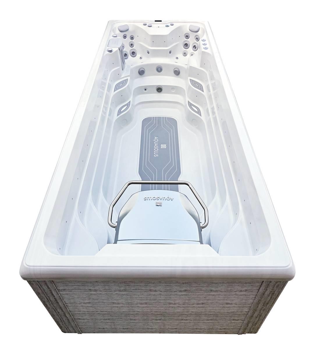AquaSolus Swim Spa Flow Professional für 2 Pers. - 11600 l - Sterling Silver Natural Grey