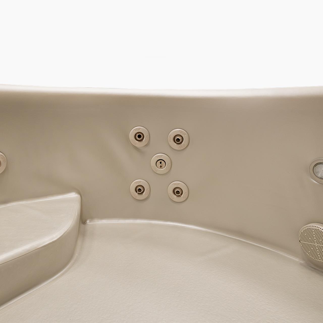 Softub Whirlpool POSEIDON X für 5-6 Pers. - Ø 200 cm - 1130 l - sand tweed pearl