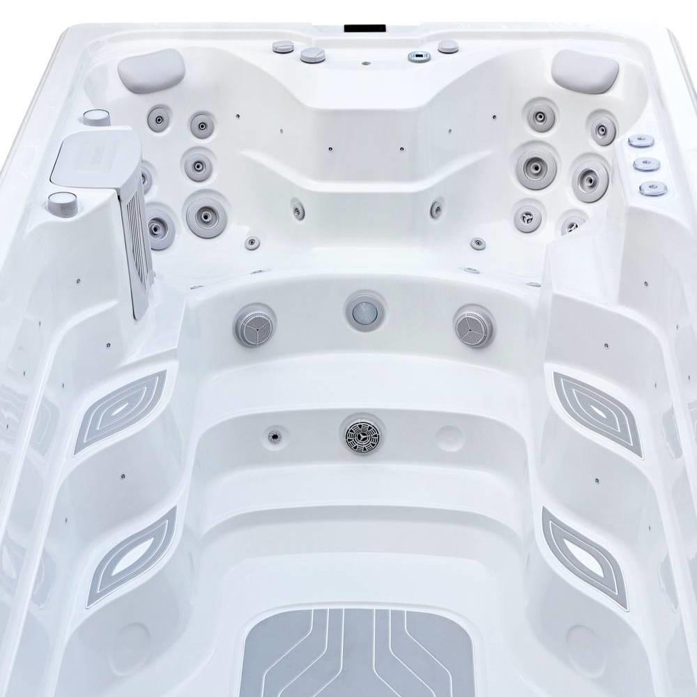 AquaSolus Swim Spa Flow für 2 Pers. - 11600 l - Sterling Silver Natural Grey