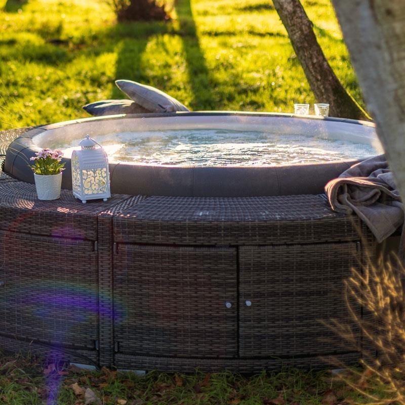 Whirlpool-Vollumrandung für Softub LEGEND - Polyrattan - ø 270 cm - stone