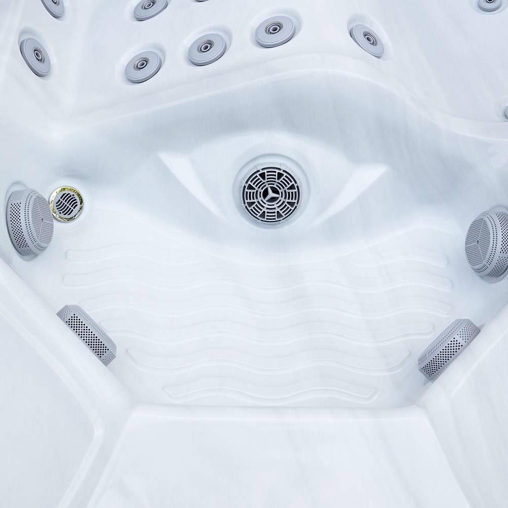 AquaSolus Whirlpool Aspen für 6 Pers. - 1300 l - Sterling Silver Natural Grey