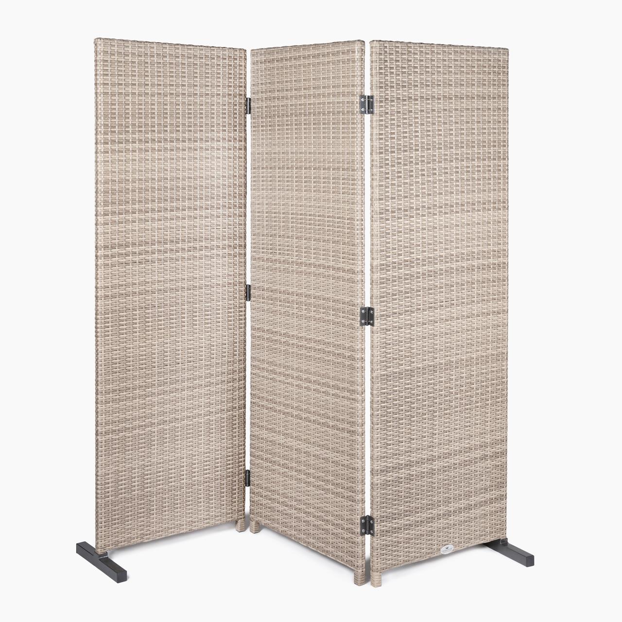 Garten Paravent Marinoir - Polyrattan - 1,8 x 1,8 m - sand