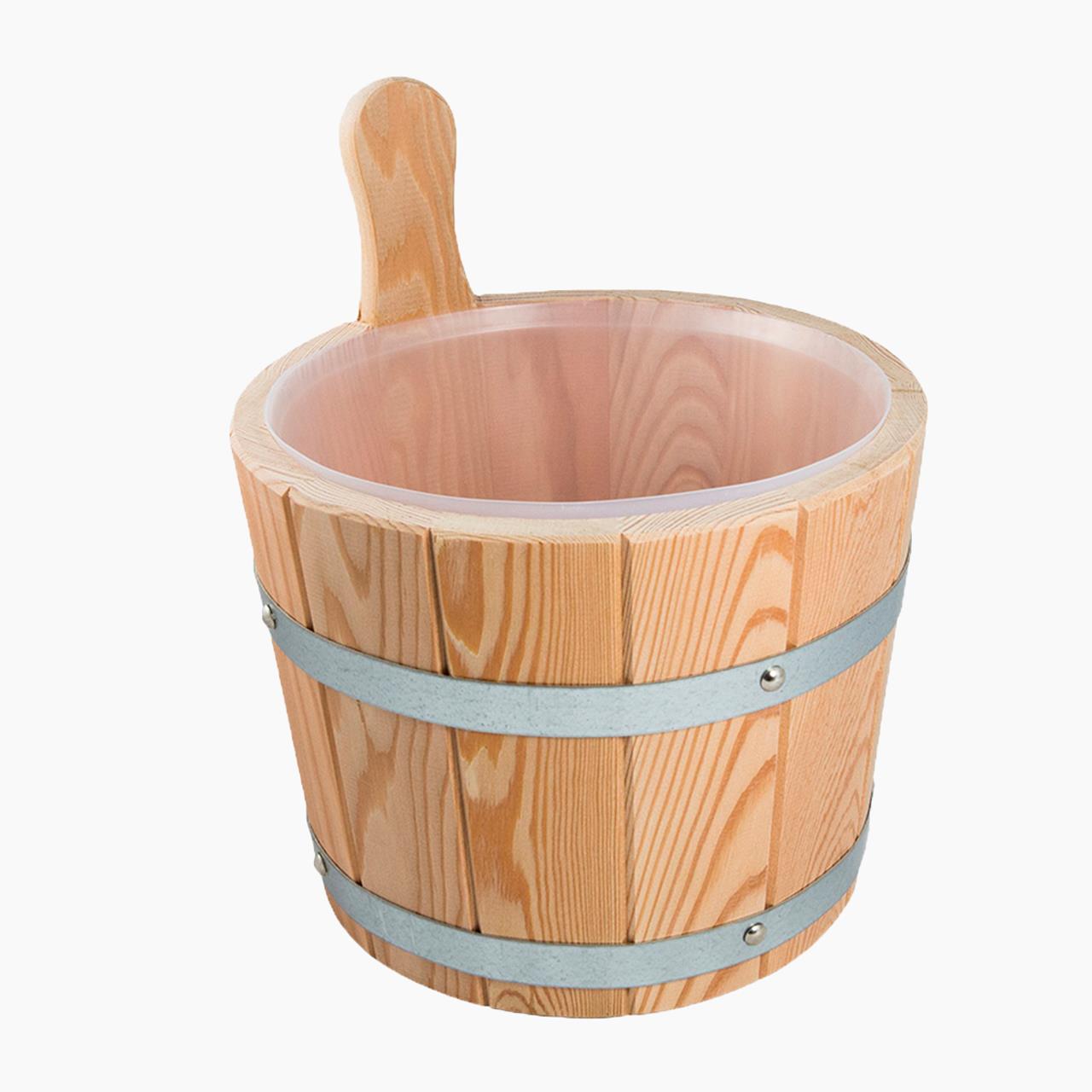 Aufgusskübel Lärche natur mit Kunststoff-Einsatz, 5l