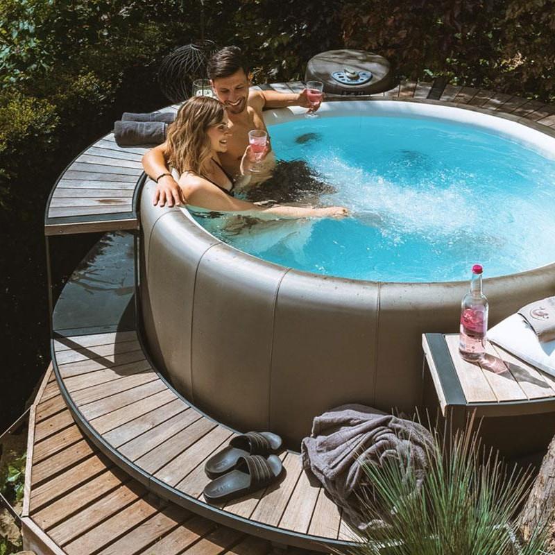Whirlpool-Vollumrandung für Softub LEGEND - Stauseeholz ø 270 cm - anthrazit