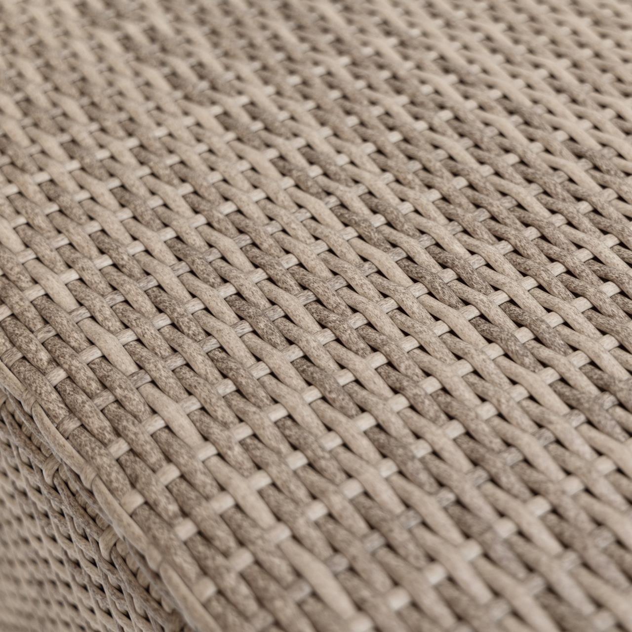 Outdoor-Hocker Marinoir inkl. Kissen - eckig - Polyrattan - sand