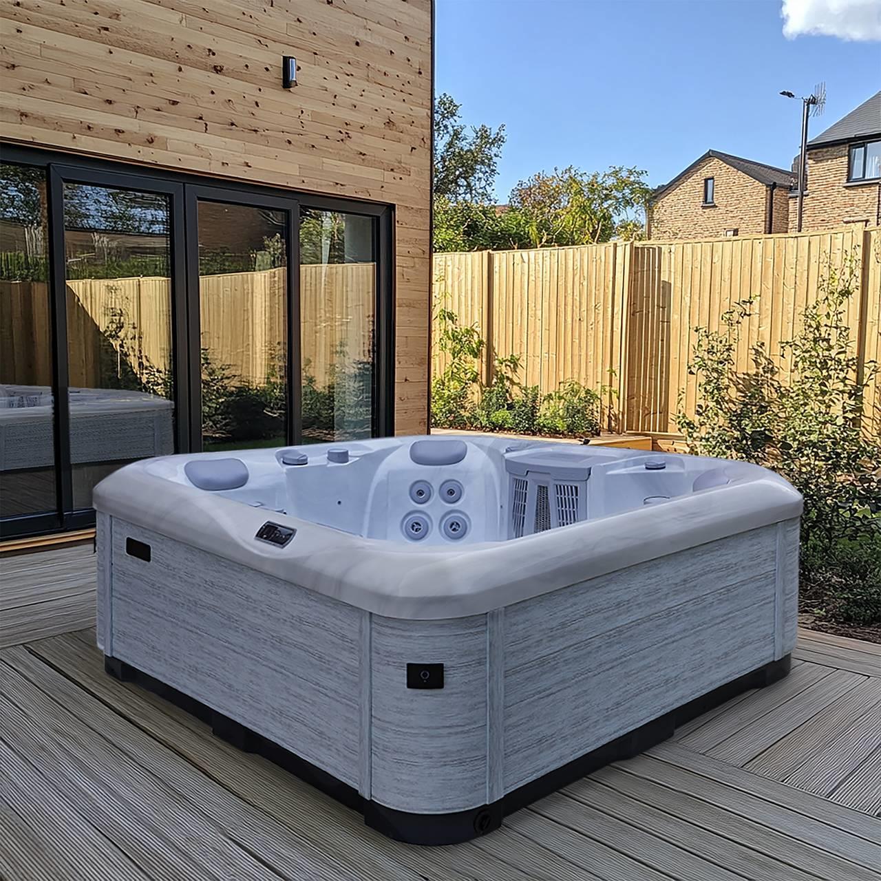 AquaSolus Whirlpool Brook für 4 Pers. - 1000 l - Sterling Silver Natural Grey