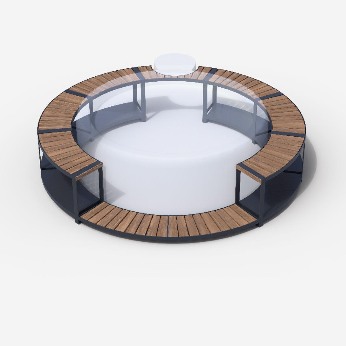 Whirlpool-Vollumrandung für Softub LEGEND - Stauseeholz ø 270 cm - anthrazit