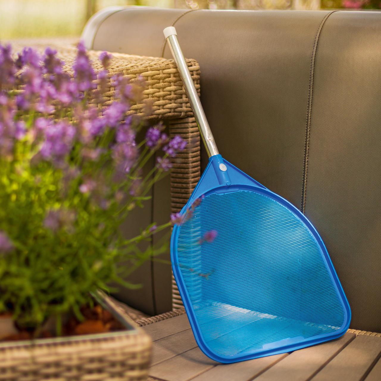 Kescher für Whirlpools - silber/blau - 60 x 30 x 3 cm