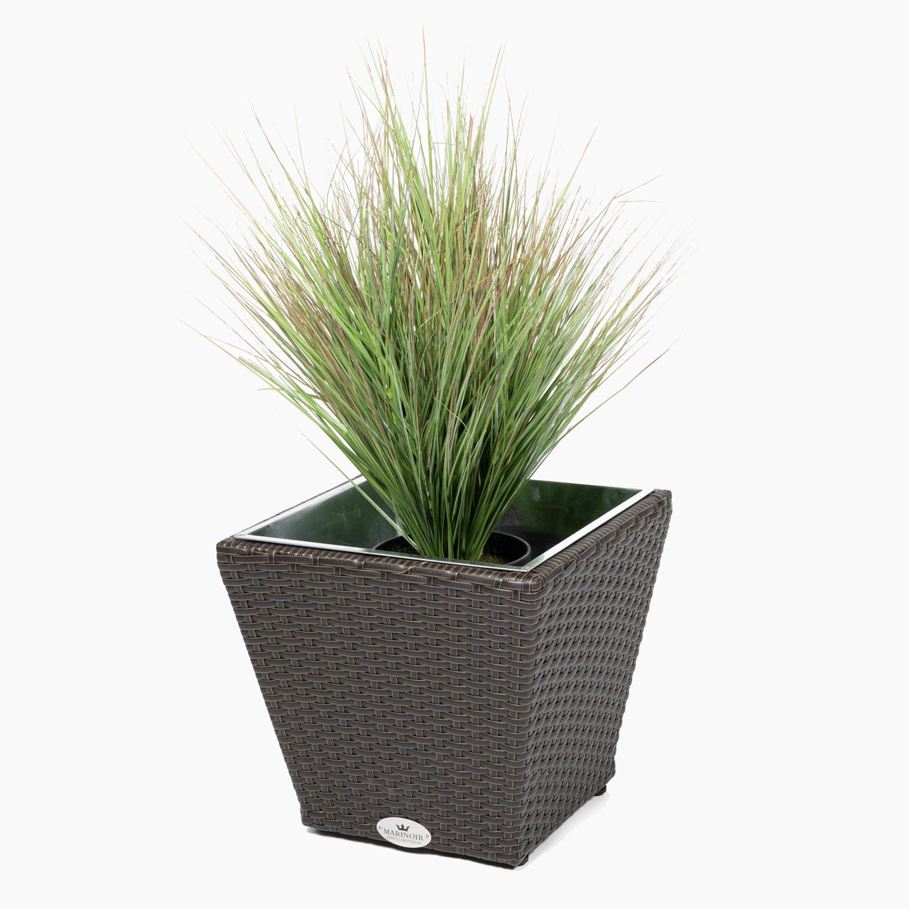 Pflanztopf Outdoor Marinoir mit Zinkeinsatz klein - Polyrattan - 30 cm - mocca