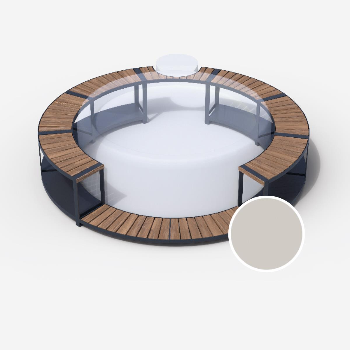 Whirlpool-Vollumrandung für Softub RESORT / POSEIDON - Stauseeholz ø 290 cm - beige