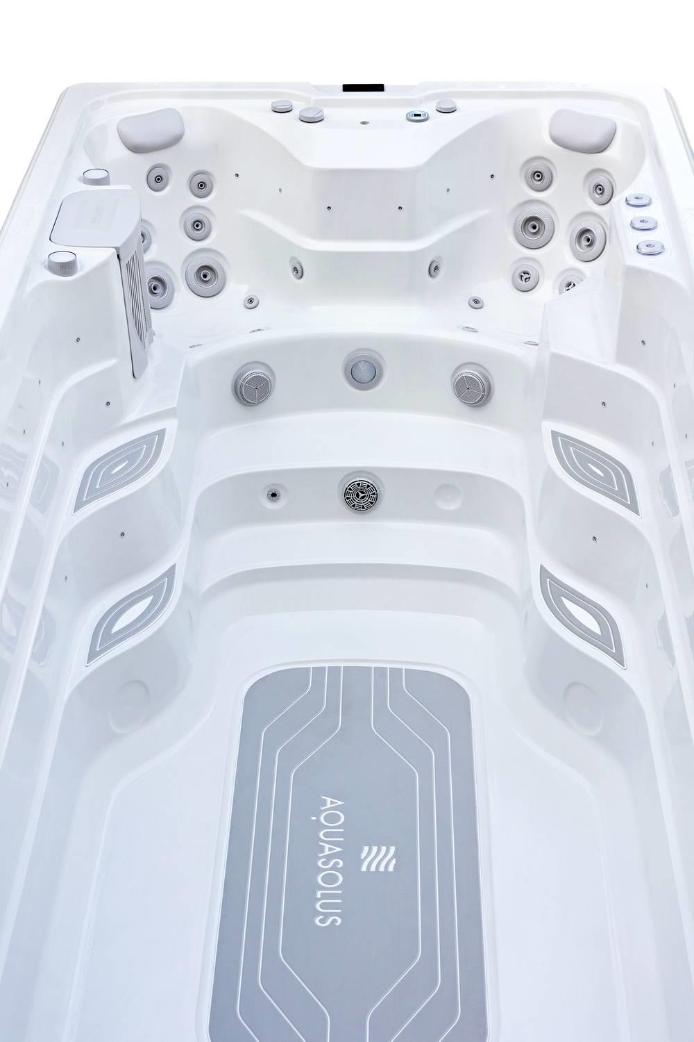 AquaSolus Swim Spa Flow für 2 Pers. - 11600 l - Sterling Silver Natural Grey