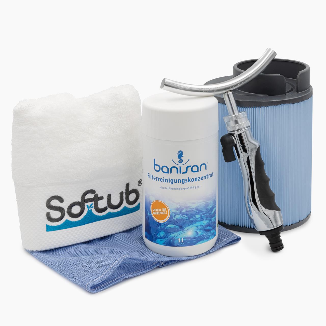 Filterreinigungsset BANISAN für Softub Whirlpools BIS 2009 - 5-teilig - blau