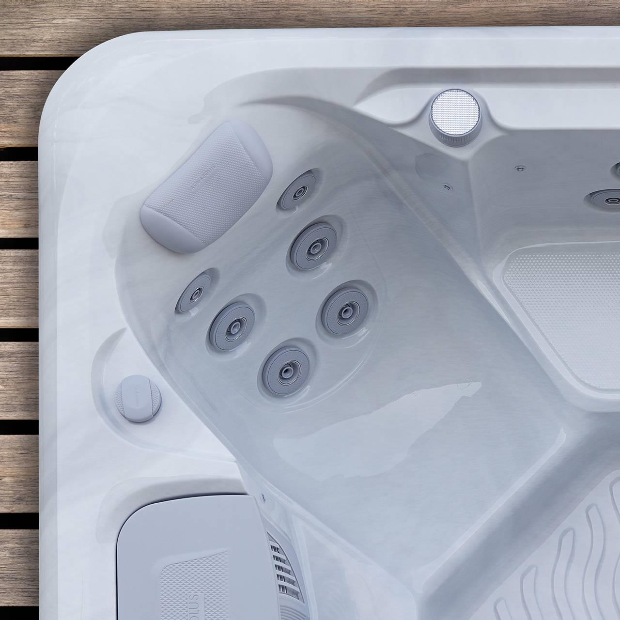 AquaSolus Whirlpool Brook für 4 Pers. - 1000 l - Sterling Silver Natural Grey