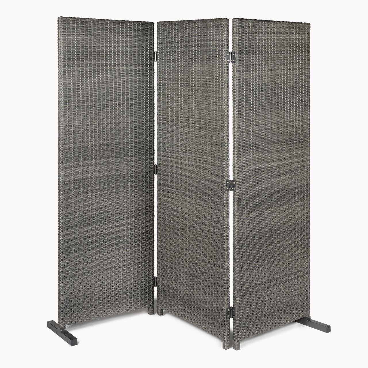 Garten Paravent Marinoir - Polyrattan - 1,8 x 1,8 m - graphite