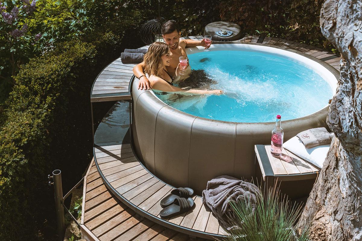 Whirlpool-Vollumrandung für Softub LEGEND - Stauseeholz ø 270 cm - anthrazit