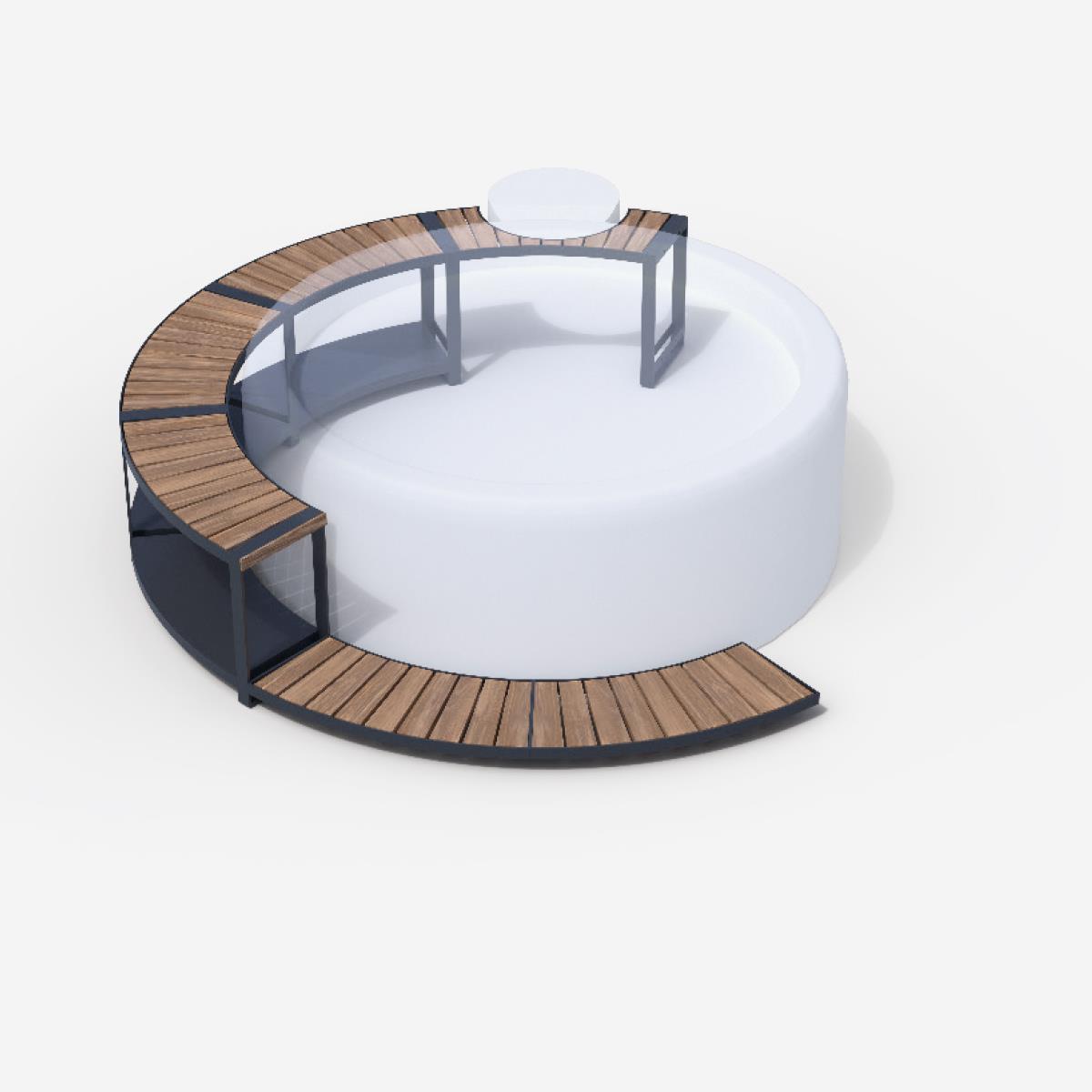 Whirlpool-5/8-Umrandung für Softub RESORT / POSEIDON - Stauseeholz anthrazit