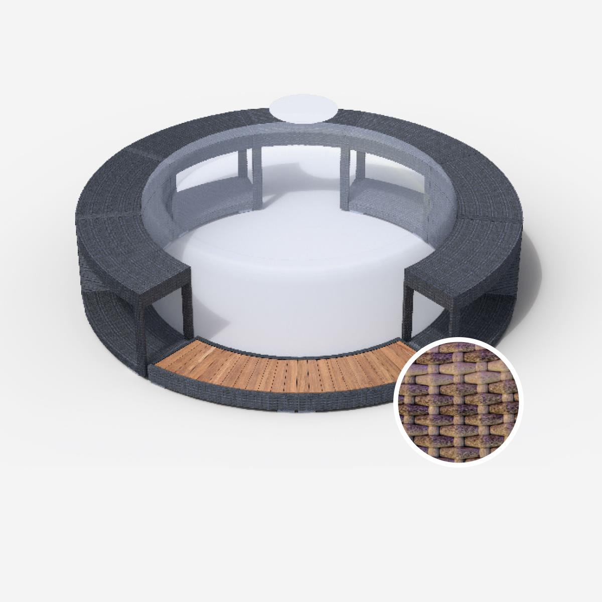 Whirlpool-Vollumrandung für Softub LEGEND - Polyrattan - ø 270 cm - stone