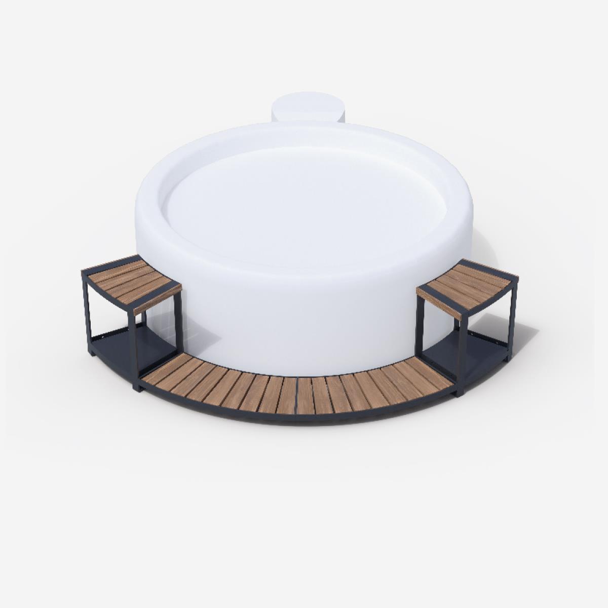 Whirlpool-Einstieg mit Ablage für Softub LEGEND - Stauseeholz anthrazit