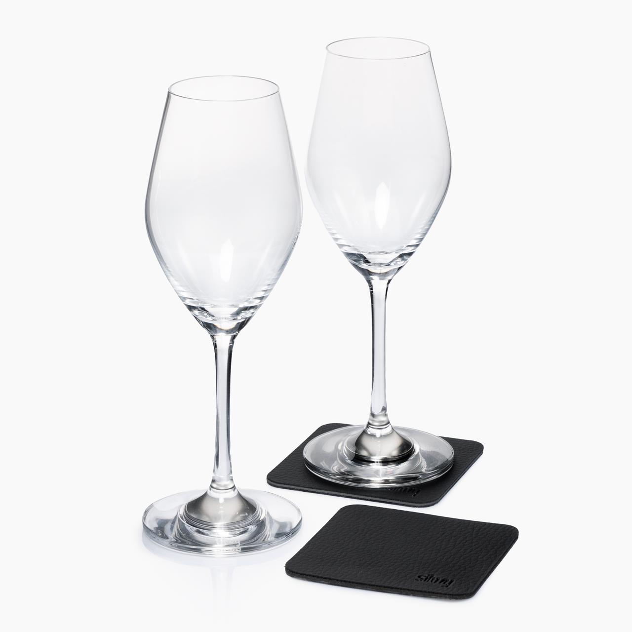 Magnet-Kristallgläser Champagner 2er Set