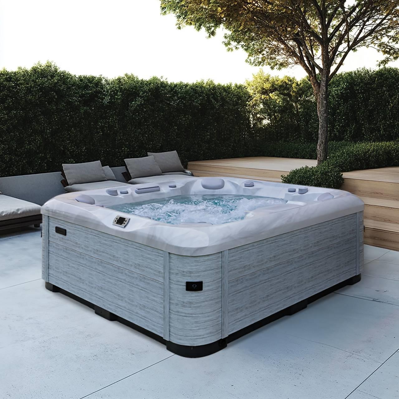 AquaSolus Whirlpool Calma für 6 Pers. - 1200 l - Sterling Silver Natural Grey